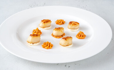 Portion of fried scallops