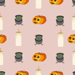 Seamless pattern on the theme of Halloween