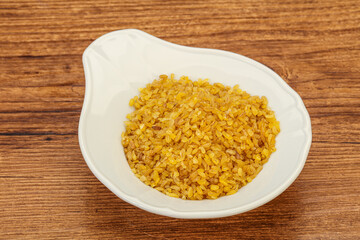Vegetarian cuisine - dry bulgur for cooking