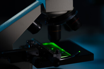 Scientific optical microscope in the laboratory