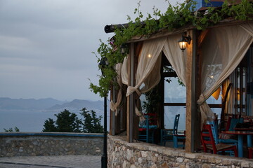 the Traditional KAFE in Zia, Kos Island, Greece, May