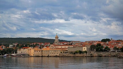 Obraz premium panorama, view of the village , view of the city, view of the fortress , sea, clouds , town , Europe , old