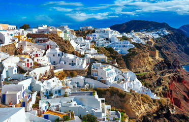 Village Oia on Santorini island Greece