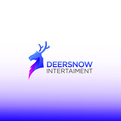 deer snow minimalist logo design for business and company