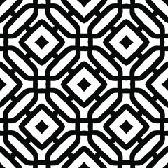 Geometric vector pattern with triangular elements. Seamless abstract ornament for wallpapers and backgrounds. Black and white colors.