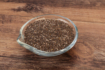 Seasoning chia seeds in the bowl