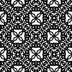 Geometric vector pattern with triangular elements. Seamless abstract ornament for wallpapers and backgrounds. Black and white colors.