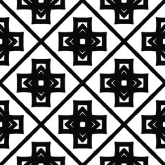 Geometric vector pattern with triangular elements. Seamless abstract ornament for wallpapers and backgrounds. Black and white colors.