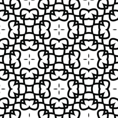 Geometric vector pattern with triangular elements. Seamless abstract ornament for wallpapers and backgrounds. Black and white colors.