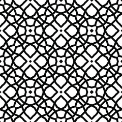 Geometric vector pattern with triangular elements. Seamless abstract ornament for wallpapers and backgrounds. Black and white colors.