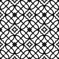 Naklejka premium Geometric vector pattern with triangular elements. Seamless abstract ornament for wallpapers and backgrounds. Black and white colors.