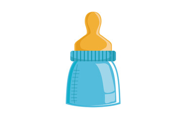 Isolated blue baby bottle illustration