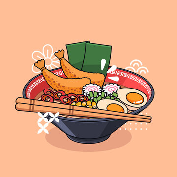 complete set japanese tempura ramen udon noodle