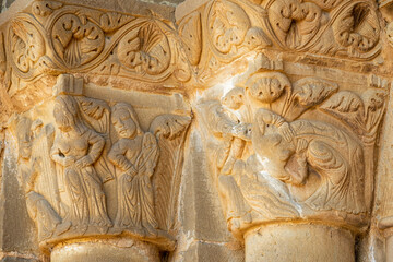 acrobat dancer, Church of Santiago de Agüero, Agüero, Huesca, Spain