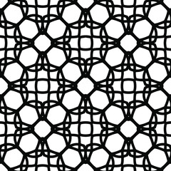Naklejka premium Geometric vector pattern with triangular elements. Seamless abstract ornament for wallpapers and backgrounds. Black and white colors.