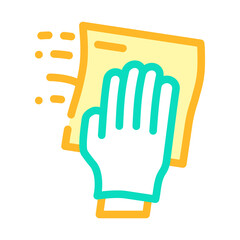 Fototapeta premium wiping dust with microfiber color icon vector illustration