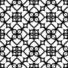 Geometric vector pattern with triangular elements. Seamless abstract ornament for wallpapers and backgrounds. Black and white colors.