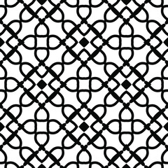 Geometric vector pattern with triangular elements. Seamless abstract ornament for wallpapers and backgrounds. Black and white colors.