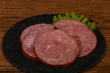 Slices of pork meat ham