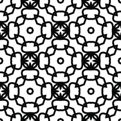 Geometric vector pattern with triangular elements. Seamless abstract ornament for wallpapers and backgrounds. Black and white colors.
