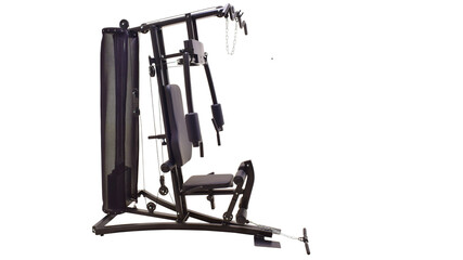 Gym machine isolated on white. Healthy lifestyle. Power sports trainer - obrazy, fototapety, plakaty