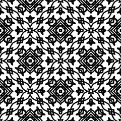 Geometric vector pattern with triangular elements. Seamless abstract ornament for wallpapers and backgrounds. Black and white colors.
