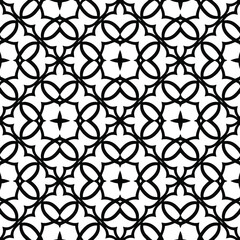 Geometric vector pattern with triangular elements. Seamless abstract ornament for wallpapers and backgrounds. Black and white colors.
