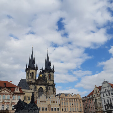 Prague, Czech Republic, Town Square and Church of our Lady Tyn.