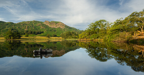 reflection of trees in lake