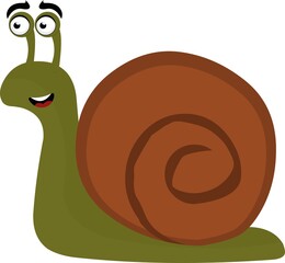 Vector illustration of a cartoon snail