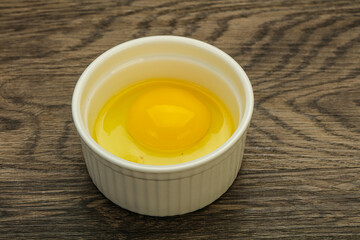 Raw Chicken egg in the bowl