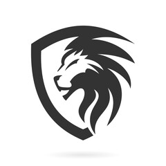 shield abstract lion logo icon