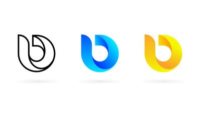 letter b digital media logo icon template