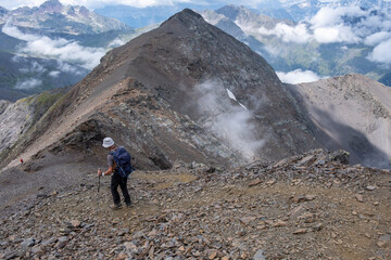 decline to Cauarere peak, 2660 meters, Hautes-Pyrenees department, France