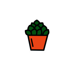 Vector illustration of cactus in a pot
