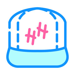 cap rapper color icon vector illustration flat