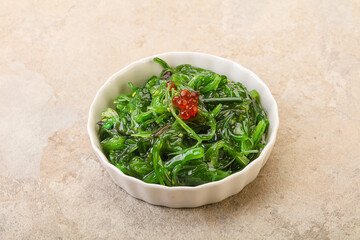 Asian traditional chukka salad in the bowl