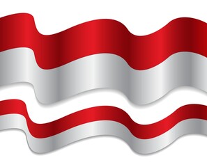 Indonesian flag with ribbon shape vector design