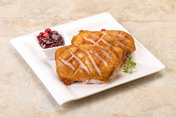 Roasted duck breast with sauce