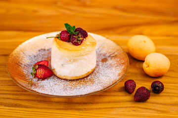 dessert with berries on a decorated table