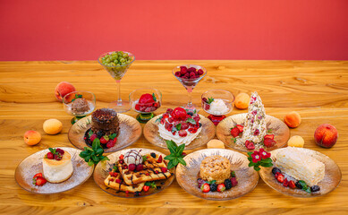 dessert with berries on a decorated table