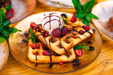 dessert with berries on a decorated table