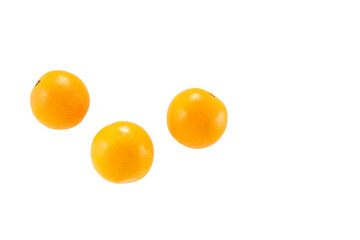 Ripe orange on a white background, vitamin products