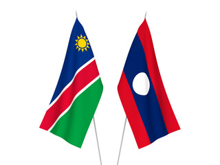 Laos and Republic of Namibia flags