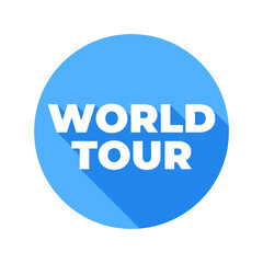 World Tour Badge Icon Label Design Vector