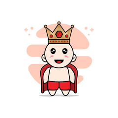 Obraz na płótnie Canvas Cute kids character wearing king costume.