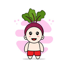 Cute kids character wearing onion costume