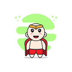 Cute kids character wearing superhero costume.