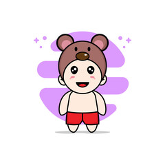 Naklejka premium Cute kids character wearing mouses costume.