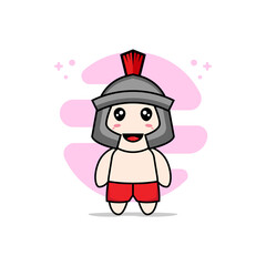 Cute kids character wearing gladiator costume.